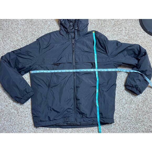 American Eagle Black, Hooded jacket/Coat Men's Large, Black, Zip Up, midweight - Picture 5 of 13